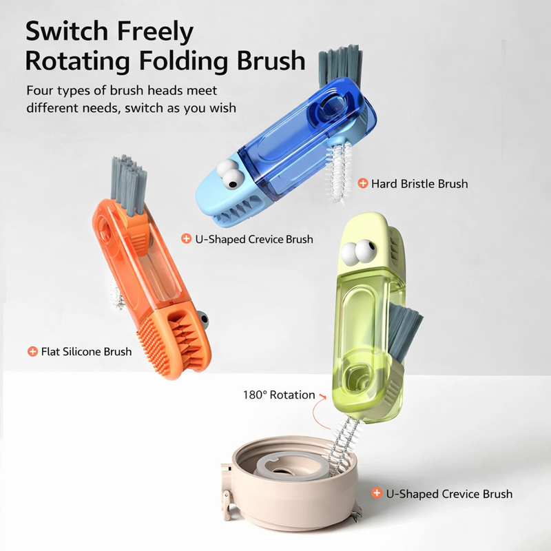 (🔥🐳Last Day Promotion-48%OFF)TIMNAMY® 4 in 1 Multifunctional Cleaning Brush---Ideal for cleaning cups, window tracks, keyboard crevices, sink seams, tile grout, car air vents, and tight corners.