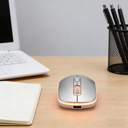 GlowSync Rechargeable Wireless Mouse: The Warm LED Ergonomic Mouse