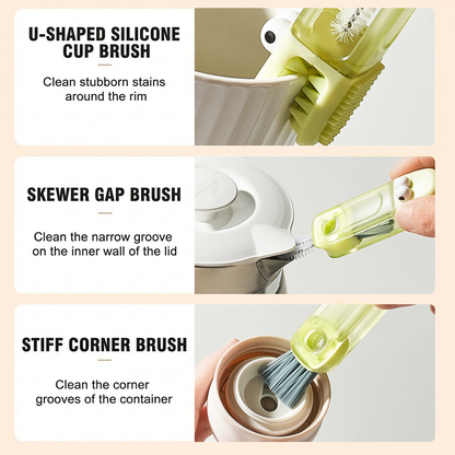 (🔥🐳Last Day Promotion-48%OFF)TIMNAMY® 4 in 1 Multifunctional Cleaning Brush---Ideal for cleaning cups, window tracks, keyboard crevices, sink seams, tile grout, car air vents, and tight corners.
