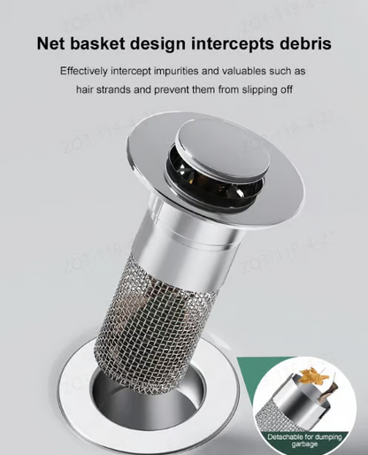 Last Day Promotion 49% OFF🔥TIMNAMY® Pop Up Sink Drain Strainer----🛀Removes odors and prevents blockages