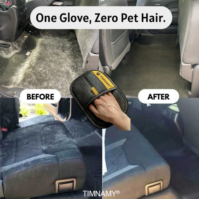 TIMNAMY®🌿 Electrostatic Pet Hair Removal Glove – Lifts Embedded Fur in Seconds, Reusable & Washable, Works on Sofas, Clothes & Cars