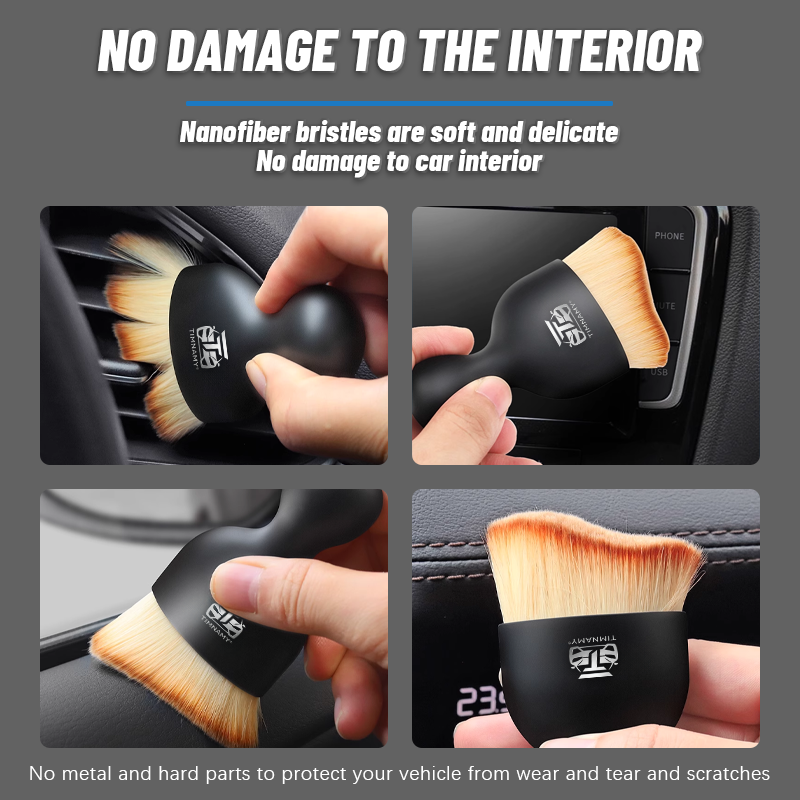 Woyuosn Soft Bristles Interior Duster🐳 – Dual Use for Wet & Dry Cleaning