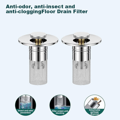 Last Day Promotion 49% OFF🔥TIMNAMY® Pop Up Sink Drain Strainer----🛀Removes odors and prevents blockages